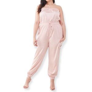 Forever 21+ - A satin tube jumpsuit Dusty Pink